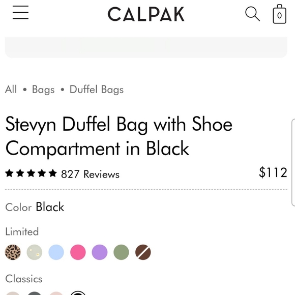 Stevyn Duffel Bag with Shoe Compartment- Black - Picture 3 of 9